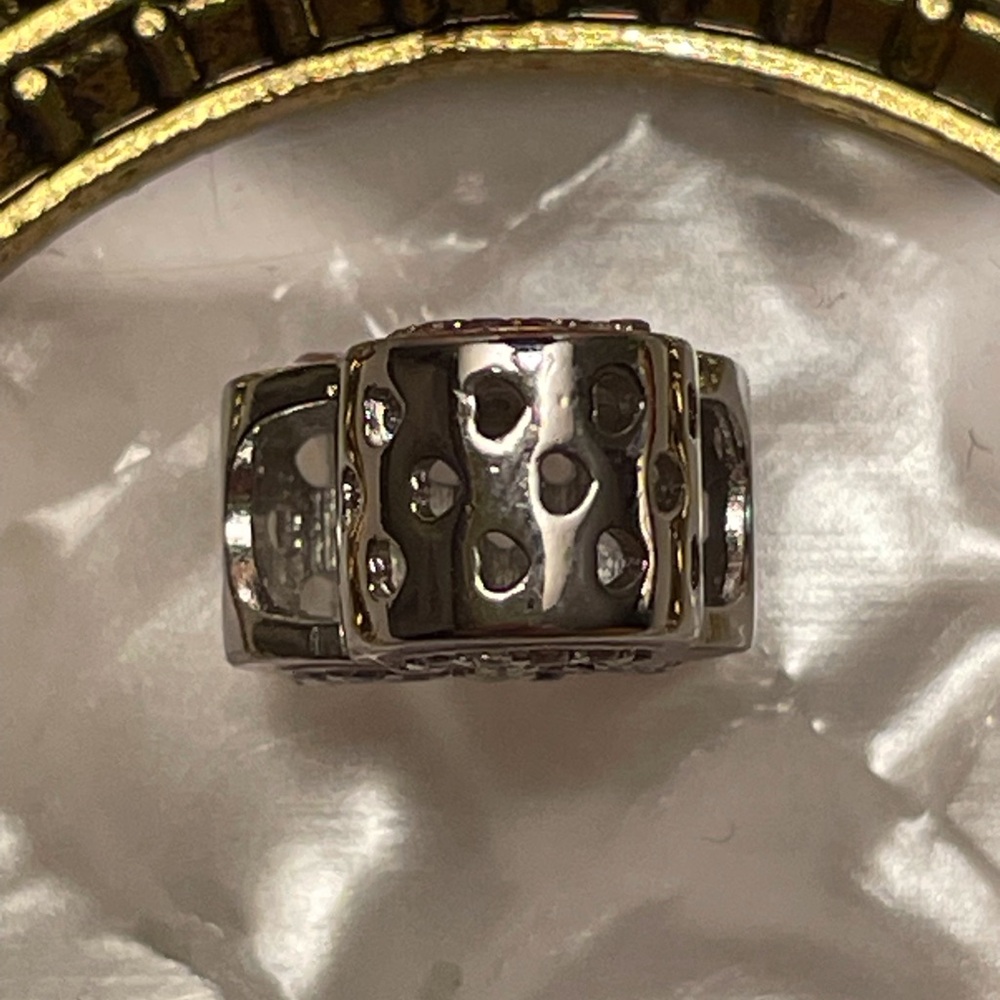 Bracelet Charm for Pandora Pink Barbie B with Rhinestones Sterling Silver - Picture 5 of 8